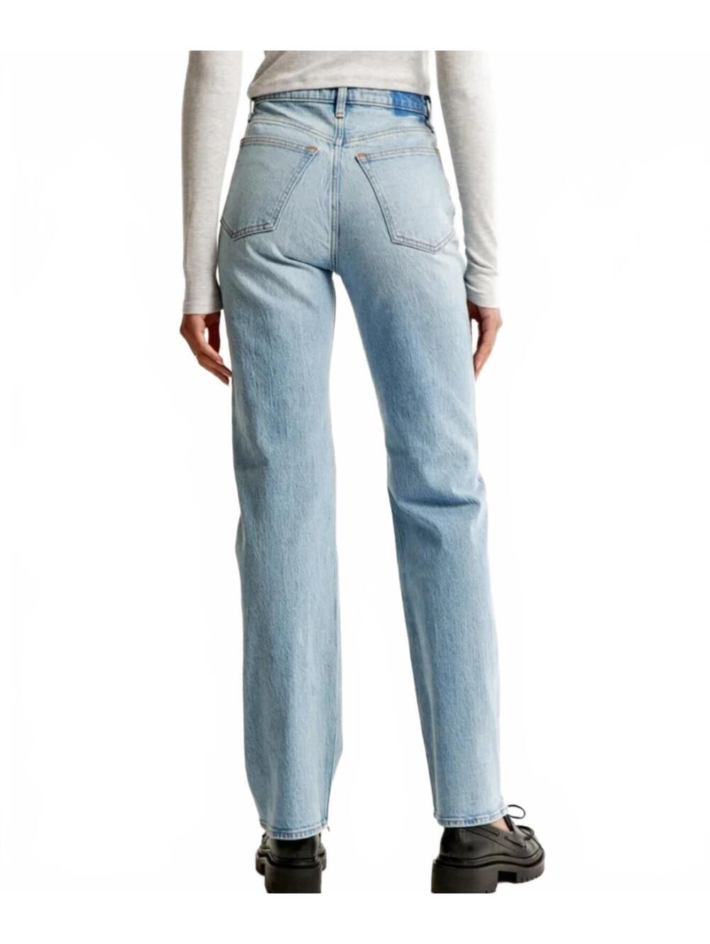 Abercrombie & Fitch Curve Love High Rise 90s Relaxed Jean Medium Front Yoke 29 - Picture 2 of 9